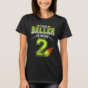 2nd Birthday Boys Tennis Player 2 Years Old Kids B T-Shirt