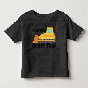 2nd Birthday Bulldozer Construction Truck Toddler Toddler T-Shirt