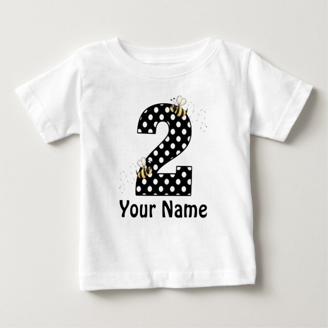 2nd Birthday Bumble Bee Girls Personalised Shirt (Front)