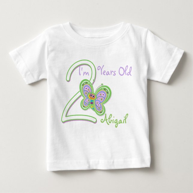 2nd Birthday Butterfly Baby T-Shirt (Front)