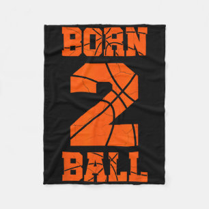 2nd Birthday Bysketbyll Jersey Tee Two 2 Year Old Fleece Blanket