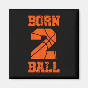 2nd Birthday Bysketbyll Jersey Tee Two 2 Year Old Magnet