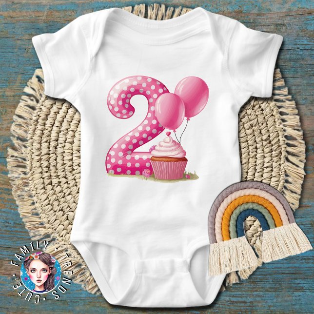 2nd Birthday Cake Girl Baby Bodysuit (Creator Uploaded)