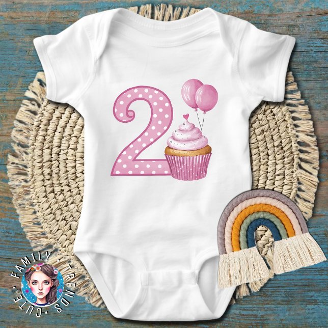 2nd Birthday Cake Girl Baby Bodysuit (Creator Uploaded)