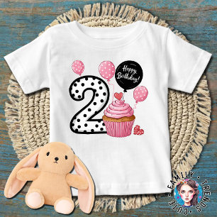 2nd Birthday Cake Girl Baby T-Shirt