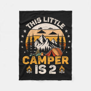 2nd Birthday Camping Party 2 Year Old Girl Boy Cam Fleece Blanket