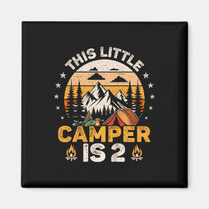 2nd Birthday Camping Party 2 Year Old Girl Boy Cam Magnet