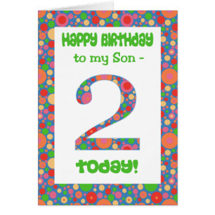 2nd Birthday Card for a Son, Bright and Bubbly