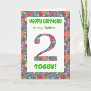 2nd Birthday Card for Godson, Bright and Bubbly