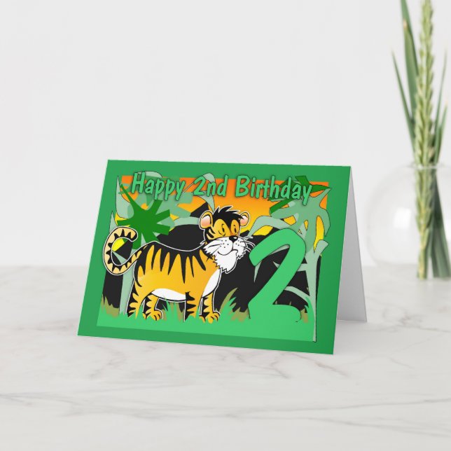 2nd Birthday Card - Tiger (Front)