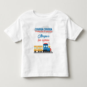 2nd Birthday Colourful Cartoon Train Toddler T-Shirt