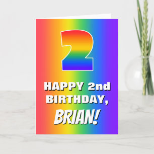 2nd Birthday: Colourful, Fun Rainbow Pattern # 2 Card