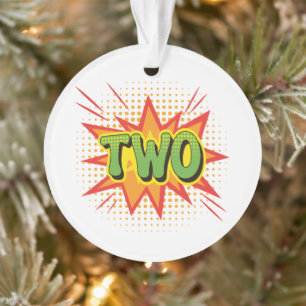 2nd Birthday Comic Theme Retro whimsical nursery Ornament