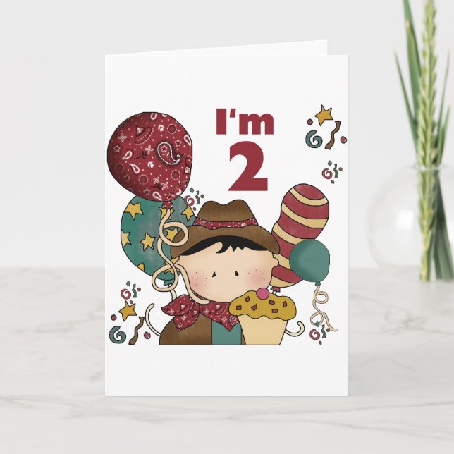 2nd Birthday Cowboy T-shirts and Gifts Card (Front)