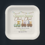 2nd Birthday Cute Chugga Watercolor Animal Train   Paper Plate<br><div class="desc">All aboard the Fun Express! Celebrate your little one’s special day with this adorable 2nd birthday party paper plates featuring a charming watercolor steam train filled with safari animals. The festive "Chugga Chugga Choo! Choo!" text adds playful charm, while banner flags and vibrant colours make this design a favourite for...</div>