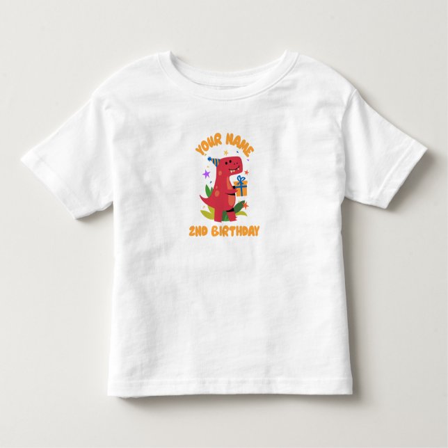 2nd Birthday Dino  Toddler T-Shirt (Front)