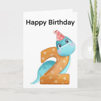 2nd Birthday. Dinosaur card