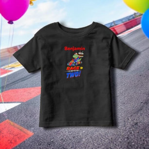 2nd Birthday Dinosaur Race Car Ready Set Toddler T-Shirt
