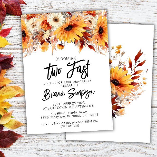 2nd Birthday Fall Floral Invitation (Creator Uploaded)