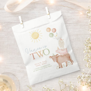 2nd Birthday Farm Animals Barnyard Party Boys Favour Bag