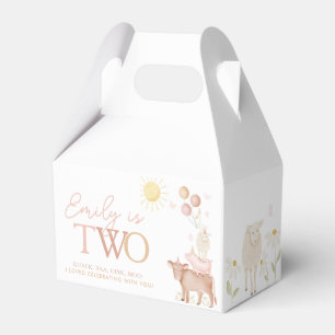 2nd Birthday Farm Animals Barnyard Party Girls Favour Box