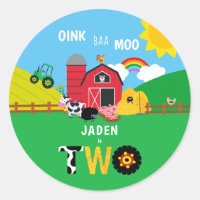 2nd Birthday Farm Barn Animals Oink Baa Moo