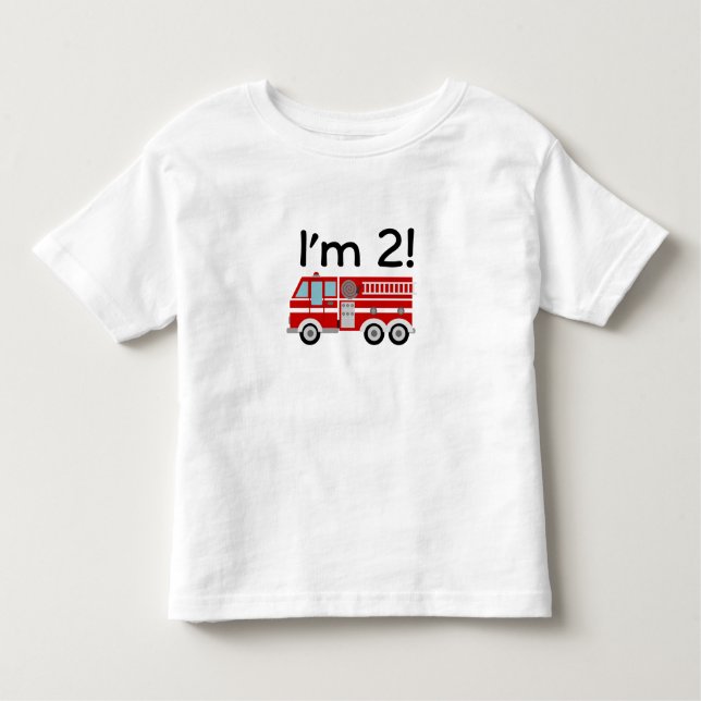 2nd Birthday Fire Engine Toddler T-Shirt (Front)