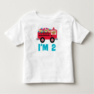 2nd Birthday Firetruck Fireman Toddler T-shirt