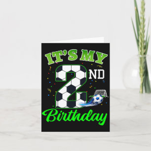 2nd Birthday Football Boy Girl Kids Soccer Sports Card