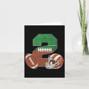 2nd Birthday Football Theme 2 Year Old Boy Party  Card