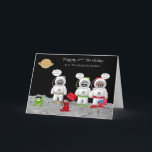 2nd Birthday For Grandson Greeting Cards<br><div class="desc">Wish your grandson a Happy 2nd Birthday with a card featuring three adorable raccoon astronauts who have just landed on the moon. Some elements by La galerie de Jackie/Scrappin Doodles/J. Rett Graphics</div>