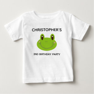 2nd Birthday Frog Theme Kids Party Baby T-Shirt