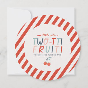 2nd birthday fruit red summer children's party nap invitation