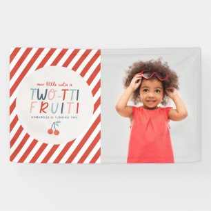 2nd birthday fruit summer children's party photo banner