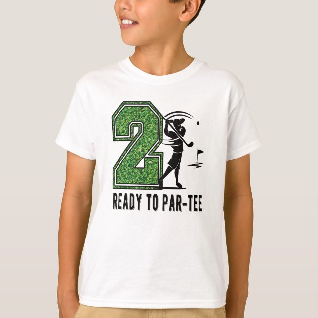 2nd Birthday Gift Golf Player 2 Year Old Boy T-Shirt (Front)