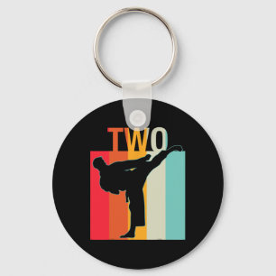 2nd Birthday Gift Karate Retro Taekwondo Martial A Key Ring