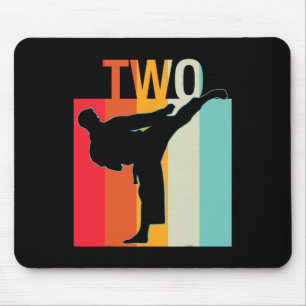 2nd Birthday Gift Karate Retro Taekwondo Martial A Mouse Pad