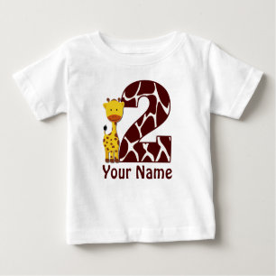 2nd Birthday Giraffe Personalised Shirt