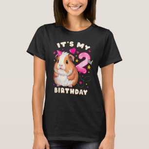 2nd Birthday Girl 2 Years, Guinea Pig and Big Numb T-Shirt