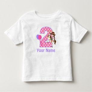2nd Birthday Girl Cowgirl Personalized T Shirt