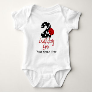 2nd Birthday Girl - Ladybug - 2 Lady Bug Baby Bodysuit
