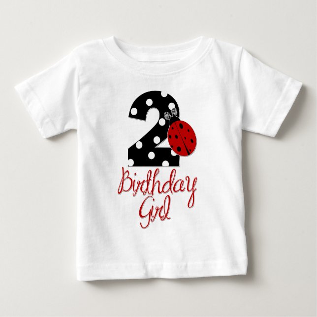 2nd Birthday Girl - Ladybug - 2 Lady Bug Baby T-Shirt (Front)