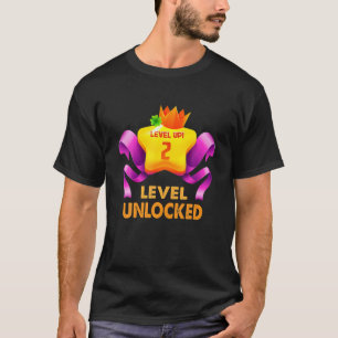 2Nd Birthday Girl Level Up Level Unlocked Gamer Bi T-Shirt