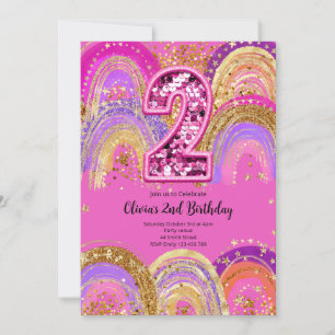 2nd Birthday Girls Invitation
