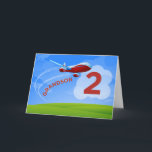 2nd Birthday Grandson Red Aeroplane Card<br><div class="desc">A red aeroplane is ready to land as it zooms in the sky over the number 2. The word grandson is written in the curve of the flying plane. Delight your grandson with this aeroplane card on his 2nd birthday!</div>