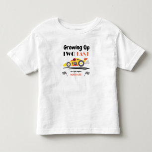 2nd Birthday Growing Up Two Fast Yellow Race Car Toddler T-Shirt