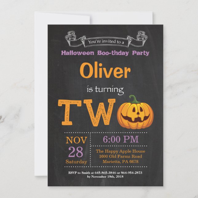 2nd Birthday Halloween Party Invitation (Front)
