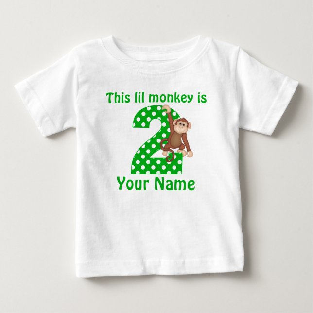 2nd Birthday Hanging Monkey T-shirt (Front)