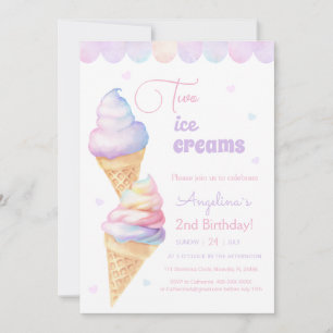 2nd birthday invitation ice cream