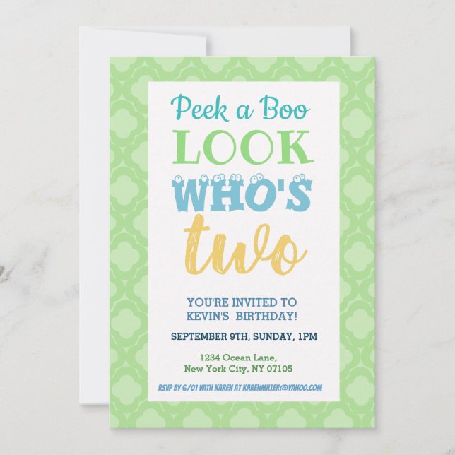 2nd Birthday Invitation Sayings (Front)